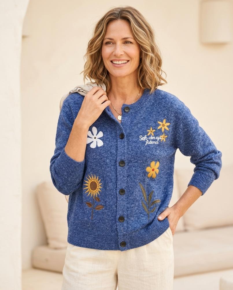 Weekamp24 - Darel | Gebreid Geborduurd Vest Vrouwen
