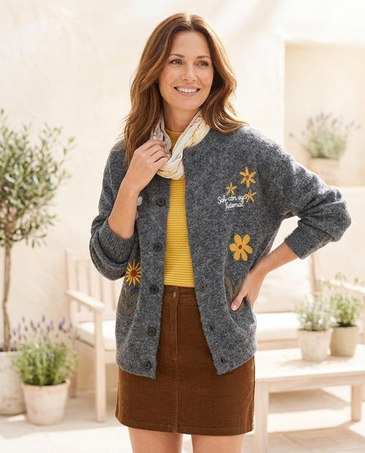 Weekamp24 - Darel | Gebreid Geborduurd Vest Vrouwen